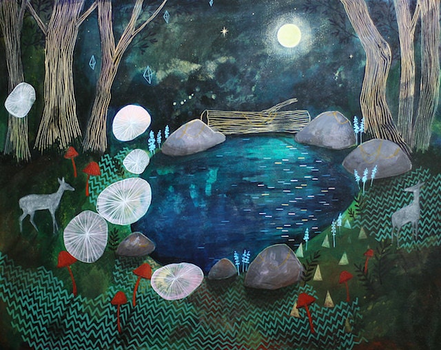 RESERVED for JO In the deep dark woods, 16 x 20 original