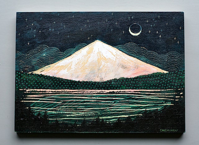 mountain glow, 5 x 7 original
