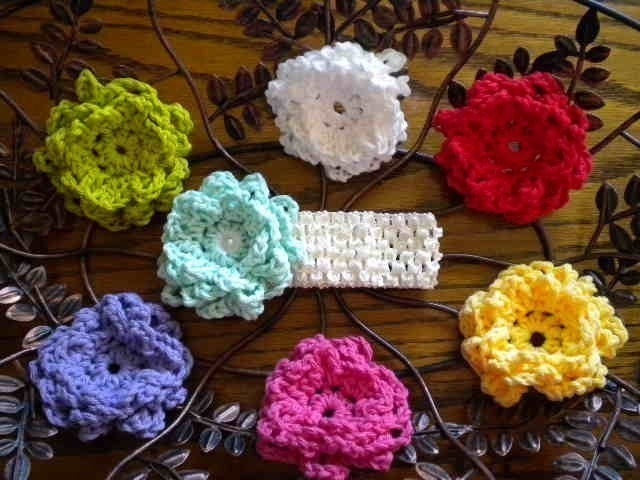 Garden Party Baby Headband, Newborn Headband With 7 Interchangable Flowers- white,aqua, yellow, pink, purple, red, lime, ivory