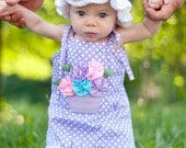 Design Your Own GARDEN PARTY Sun Hat / Bonnet, headband and 7 interchangable flowers YOU Choose The Colors - yellow, light pink, hot pink