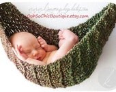 Baby Hammock, Newborn Nest or Cocoon Wrap. Prairie Brown, and Green. The Ultimate Photo Prop - Perfect for a Baby Girl or Baby Boy
