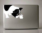 Bella the French Bulldog Sniffs Apple Decal Macbook Laptop
