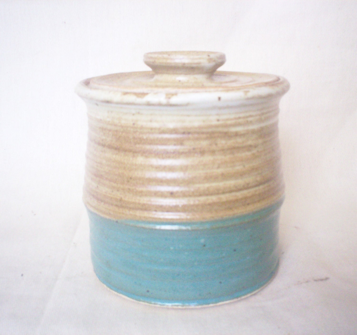 Tan and Turquoise Jar
