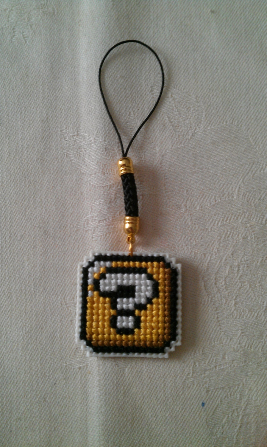 Super Mario World Item Box Cross Stitch Charm