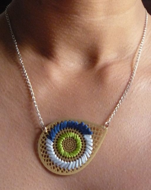 AI Embroidered Necklace - MOSS