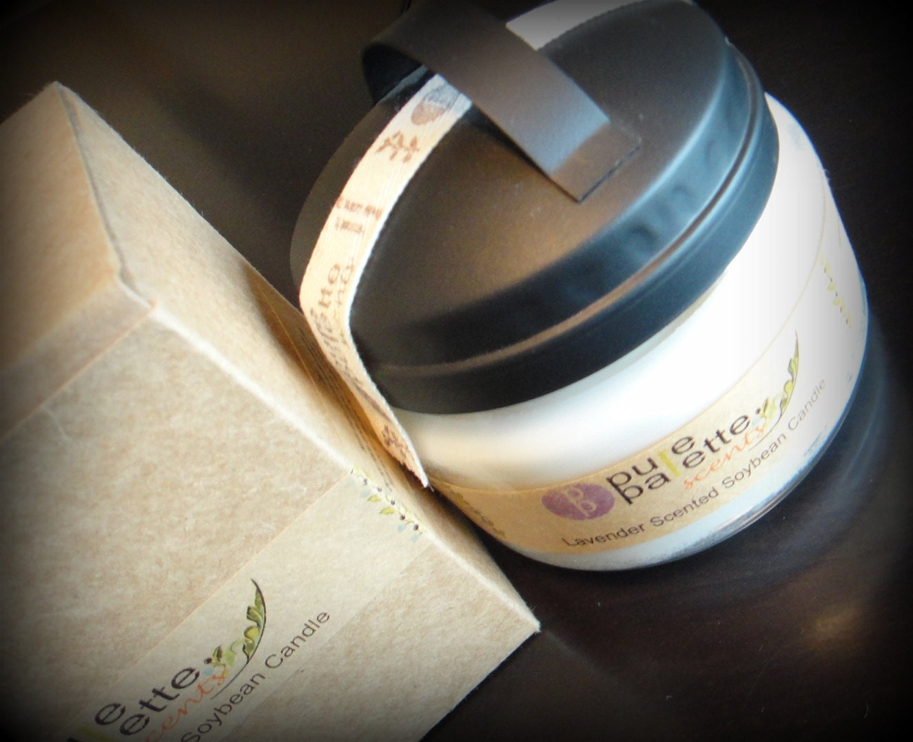 Spa Soycandle Aromatherapy Pure Natural Scent: Lavender in Apothecary Jar with Rustic Lid