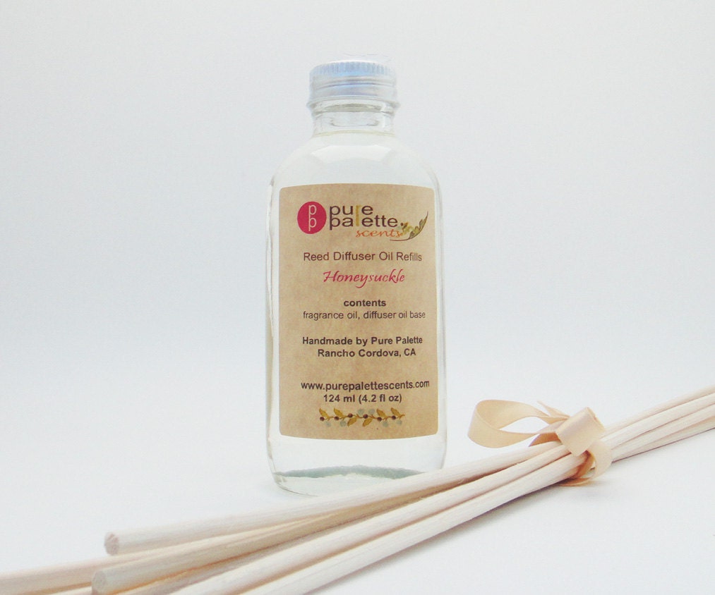 Honeysuckle Reed Diffuser Refill Set and Undyed Natural Reeds