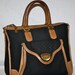 Early VINTAGE GUCCI Speedy Authentic Large Black Monogramed Light Brown Leather Doctors Satchel