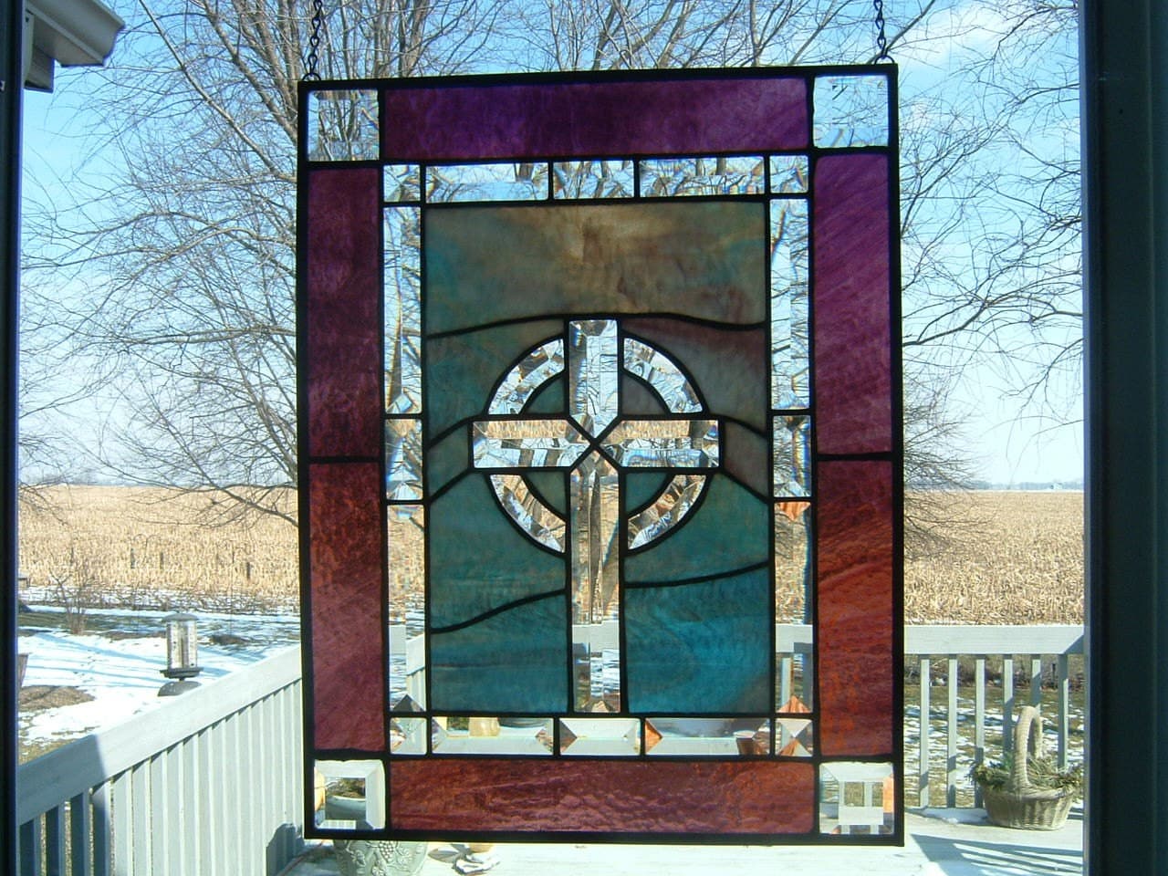 Celtic Cross Stained Glass Panel by islandglass1 on Etsy