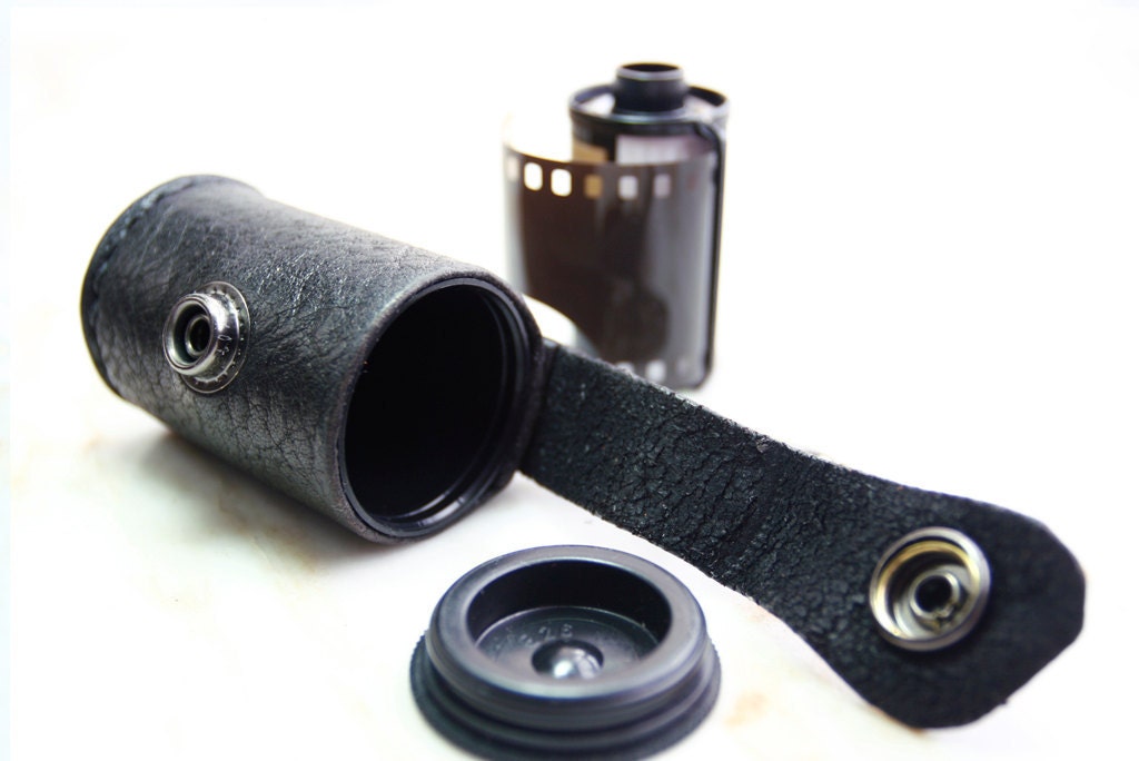 Handmade Leather 135mm film bottle case - made to order