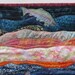 River-scape Applique Quilted Fiber Art Wall Hanging