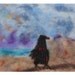 Needle Felt Wall Hanging of Black Bird