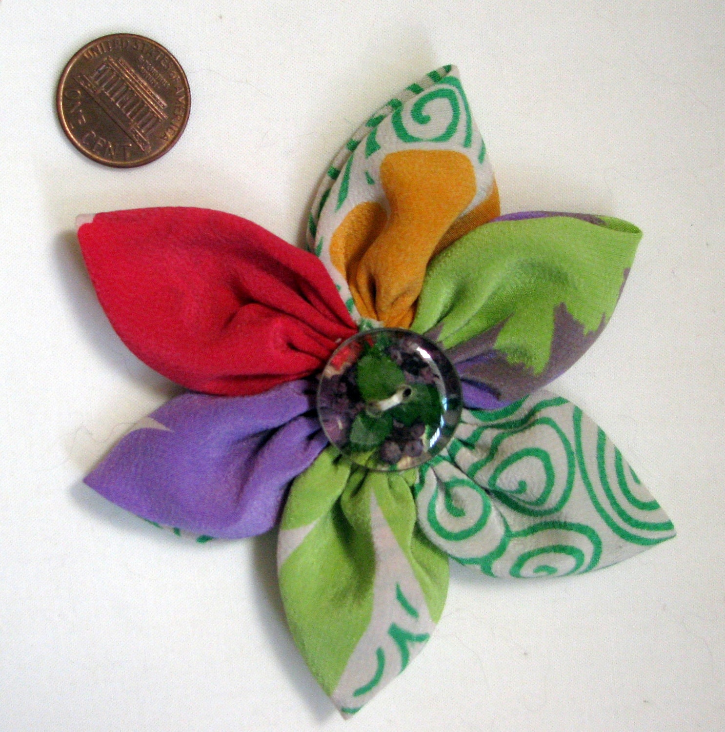 Flower Pin Brooch Accessory for Hats, Clothing, and Headbands