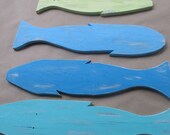 Reclaimed Pallet School of Fish set of 4 You Choose Colors