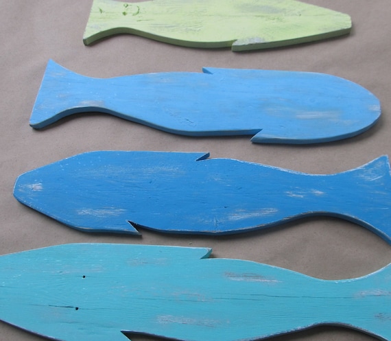 Reclaimed Pallet School of Fish set of 4 You Choose Colors