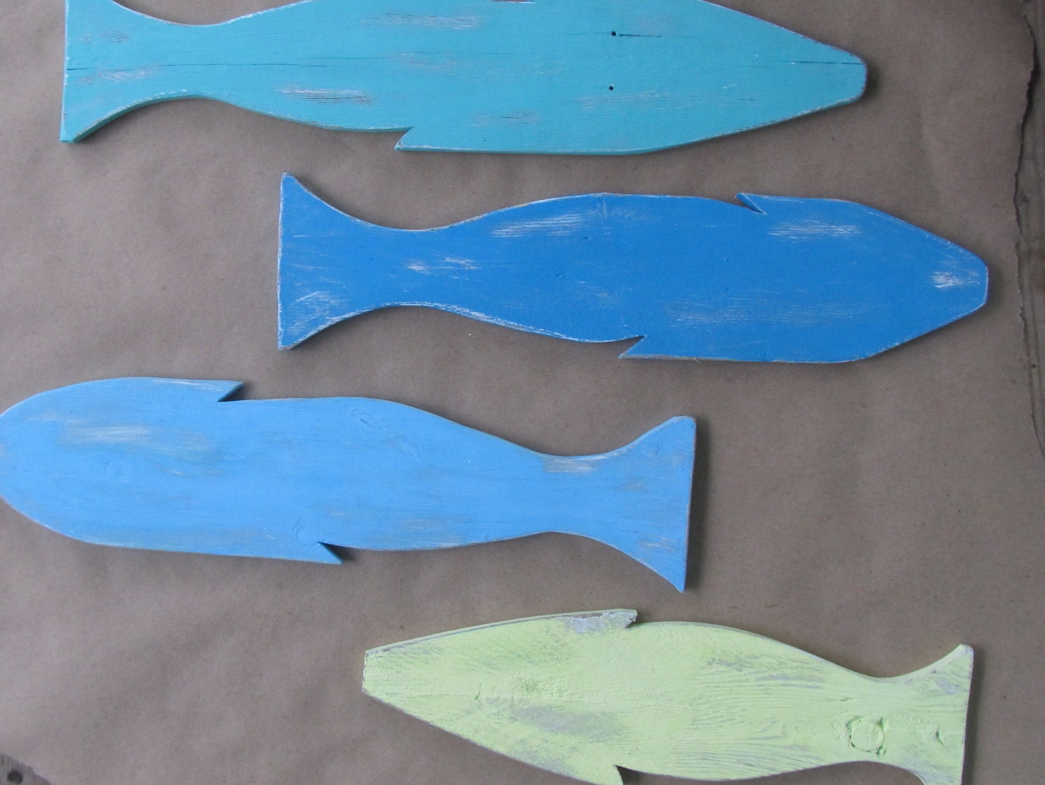 Reclaimed Pallet School of Fish set of 4 You Choose Colors