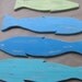Reclaimed Pallet School of Fish set of 4 You Choose Colors