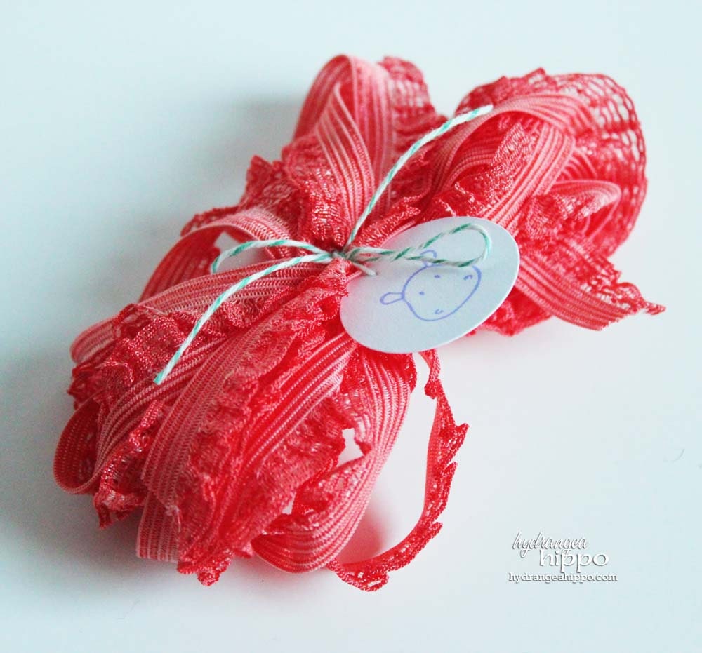 Cantaloupe Elastic Ruffle Trim - 3 Yards