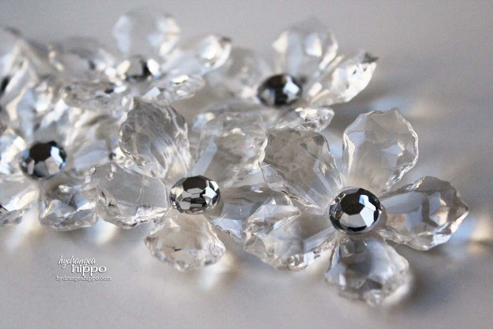 Clear Bling 5 Petal Flowers - 6 pieces