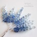 Beaded Spray - 2 Sets of 6 - 12 Pieces - 3 inches long - Sky Blue Ombre