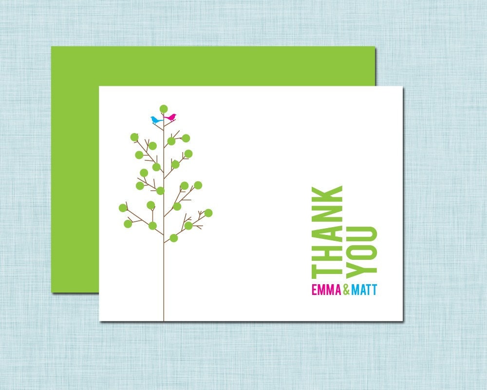 DIY Printable Couples Thank You Cards - Love Birds