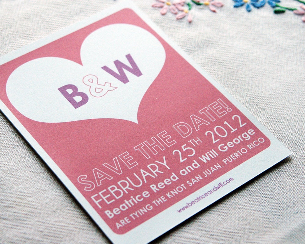 Save the Date Sample - Big Heart