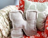 Alphabet accent pillow / cushion in upholstery fabric - customized for you