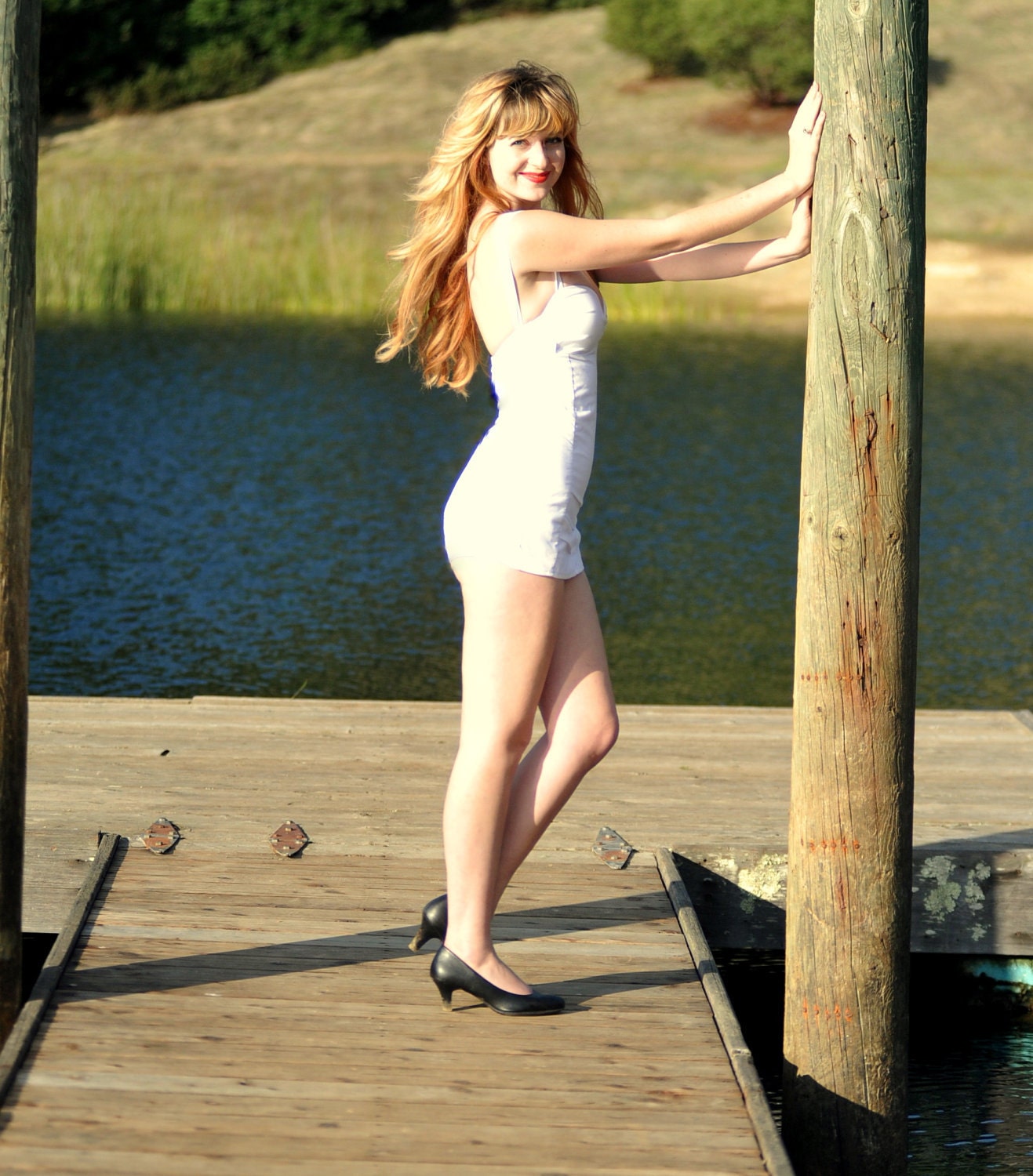 Marilyn Monroe's White Bathing Suit 1950s One Piece Custom Vintage Reproduction