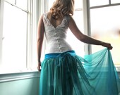 Custom Couture Lace Wiggle Wedding Dress with Detachable Silk Chiffon Skirt
