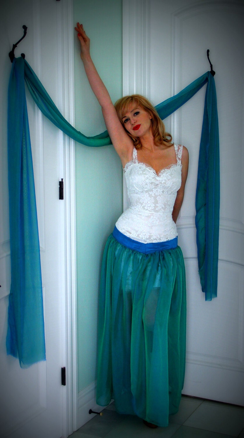 Custom Couture Lace Wiggle Wedding Dress with Detachable Silk Chiffon Skirt