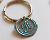 Monogrammed Initial Wax Seal KEY Chain  / great PERSONALIZED GIft Idea / buy 4 get the 5th FREE