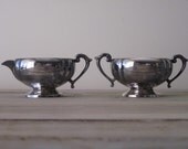 Silver Plate Creamer and Sugar Set