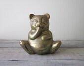 Vintage Brass Panda Bear