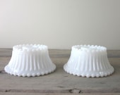 Milk Glass Candleholders - Set of Two