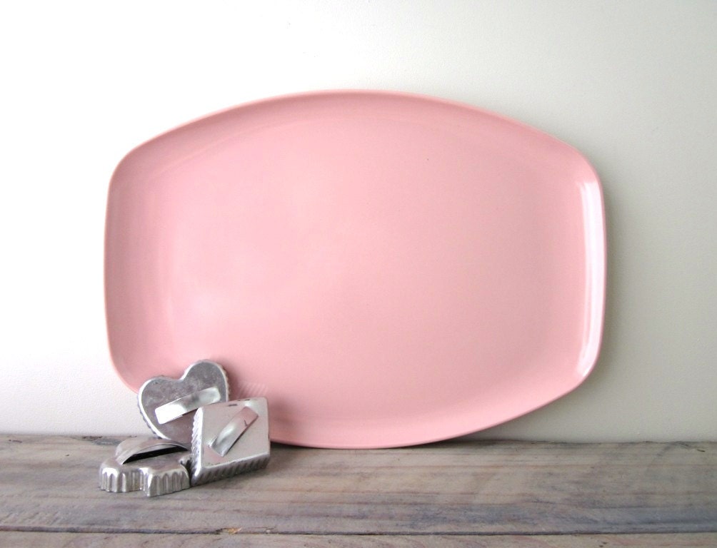 Pink Melmac Serving Tray