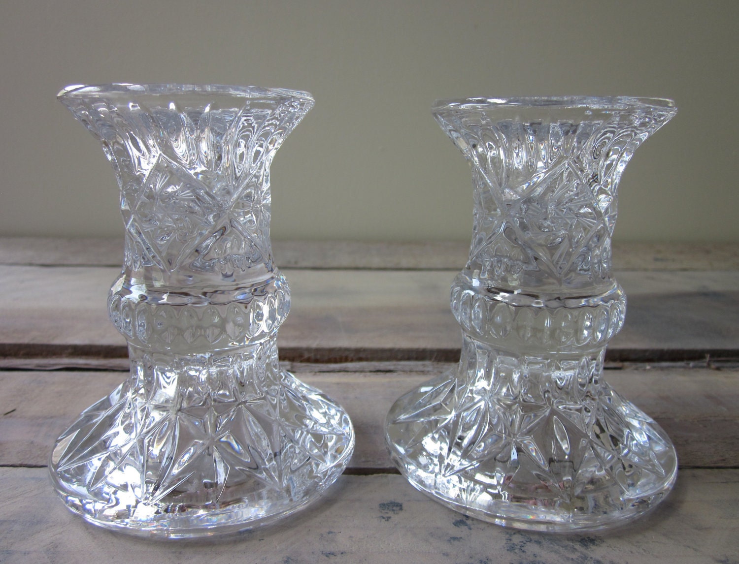 Pair of Vintage Crystal Candle Holders RESERVED FOR KIMBERLY