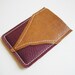 Raw N' Roll collection - leather card holder in dark purple/ coffee brown