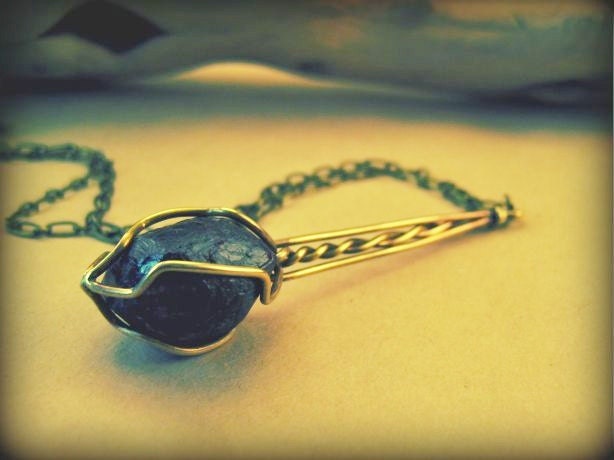 SALE Long Brass Claw Garnet Necklace
