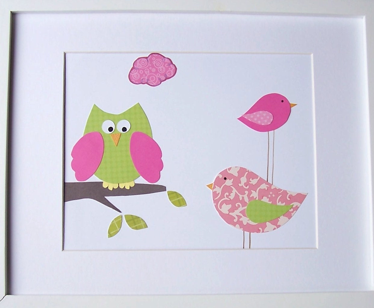 Nursery Art Print, Baby Girl Art, Nursery Decor, Kids Wall Art, Owls, Brooke, Best Friends, 8x10 Art Print