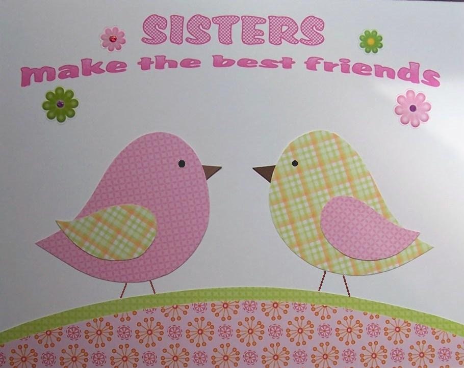 Kids Wall Art, Children's Room Decor, Nursery Room Art Decor, Birds, Sisters Make The Best Friends, 8x10 Print