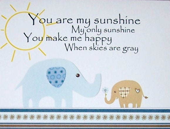 Kids Wall Art, Nursery Art Prints, Baby Boy Room Art Decor, Nursery Art, Bird, Elephant, Blue, Brown, Quote, Set of Three, 8x10 Prints