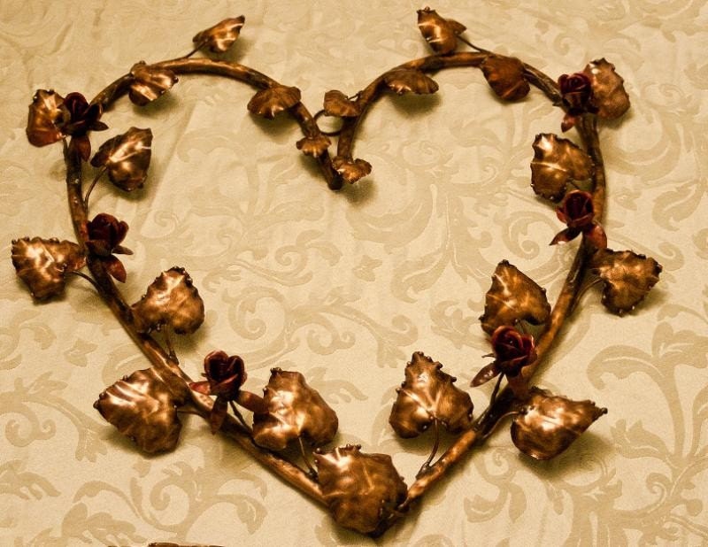 Copper Heart Wreath and Roses