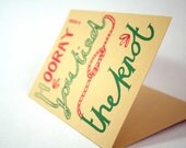 Hooray screen printed wedding card