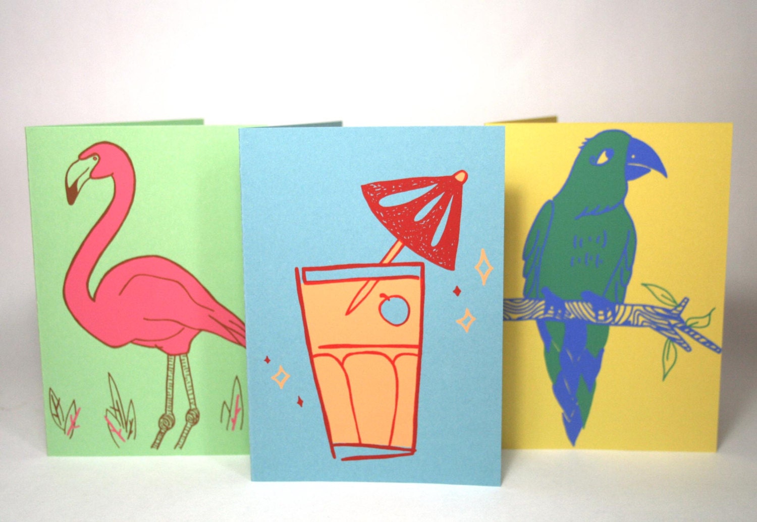 Tropical Kitsch card trio