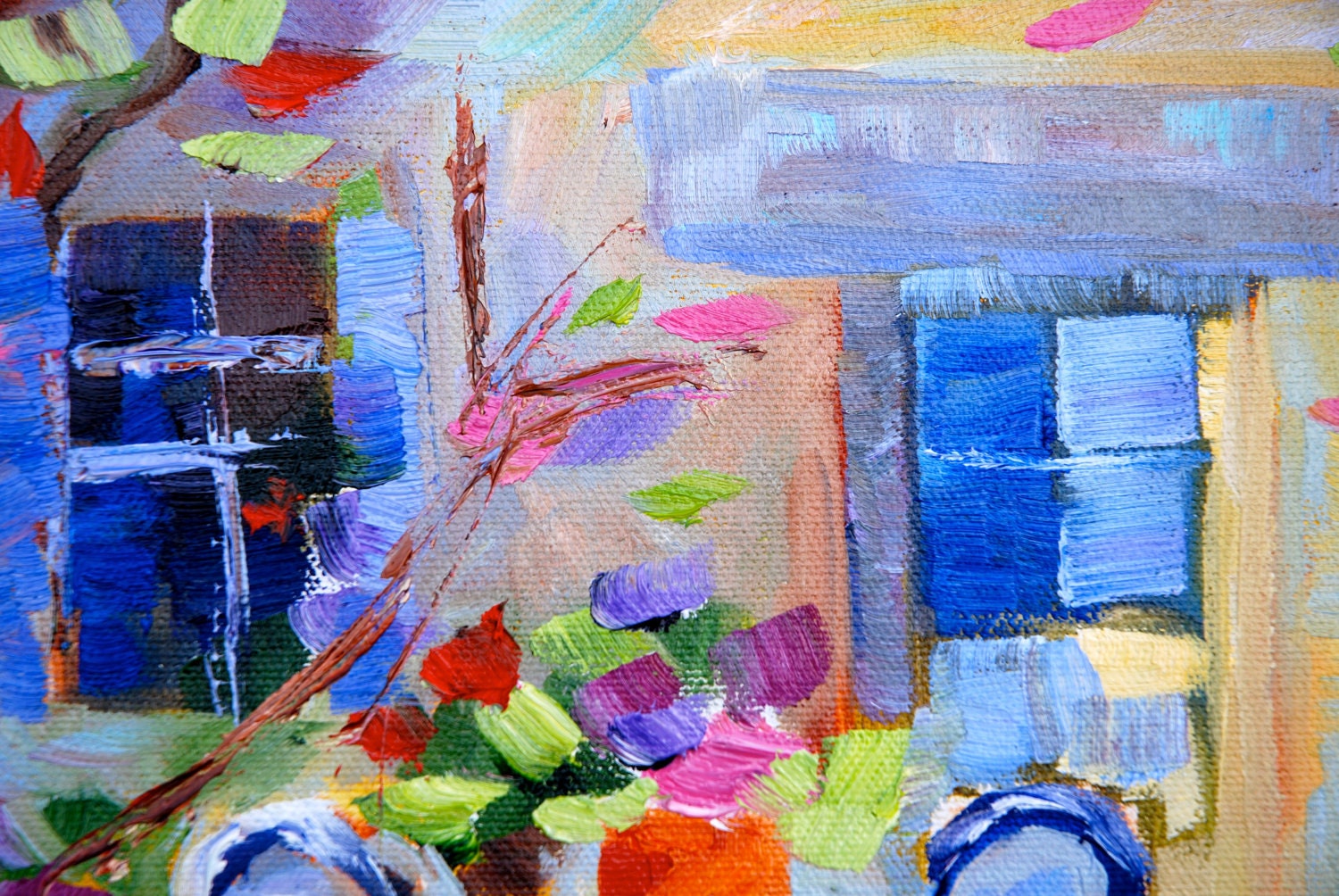 Art Modern Original Impressionist Palette Knife Oil Painting Landscape Provence France Country