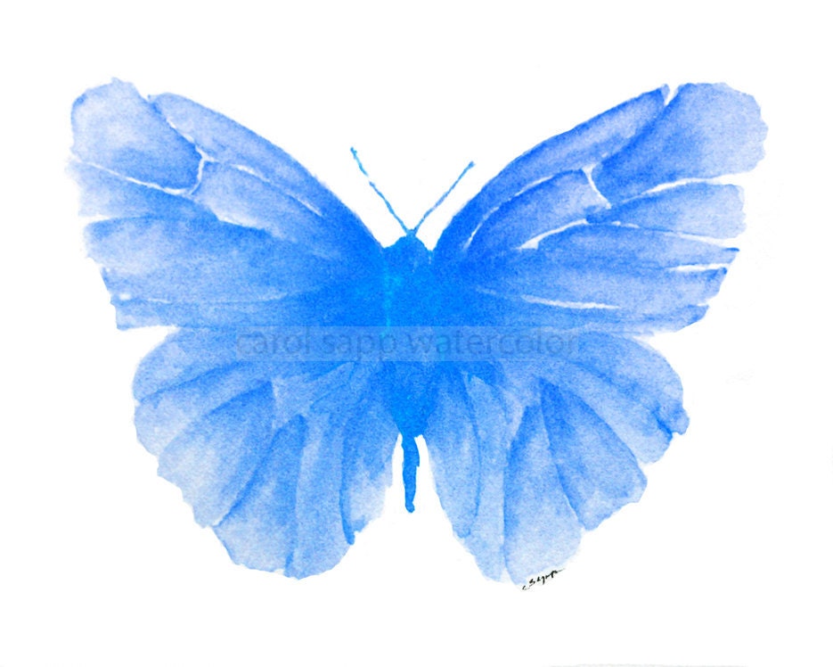 green butterfly watercolor archival print 8" x 10"