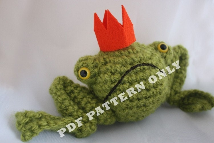 Frog Prince Crochet Pattern -- PDF Amigurumi
