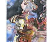 Painting on silk. Lady Earth