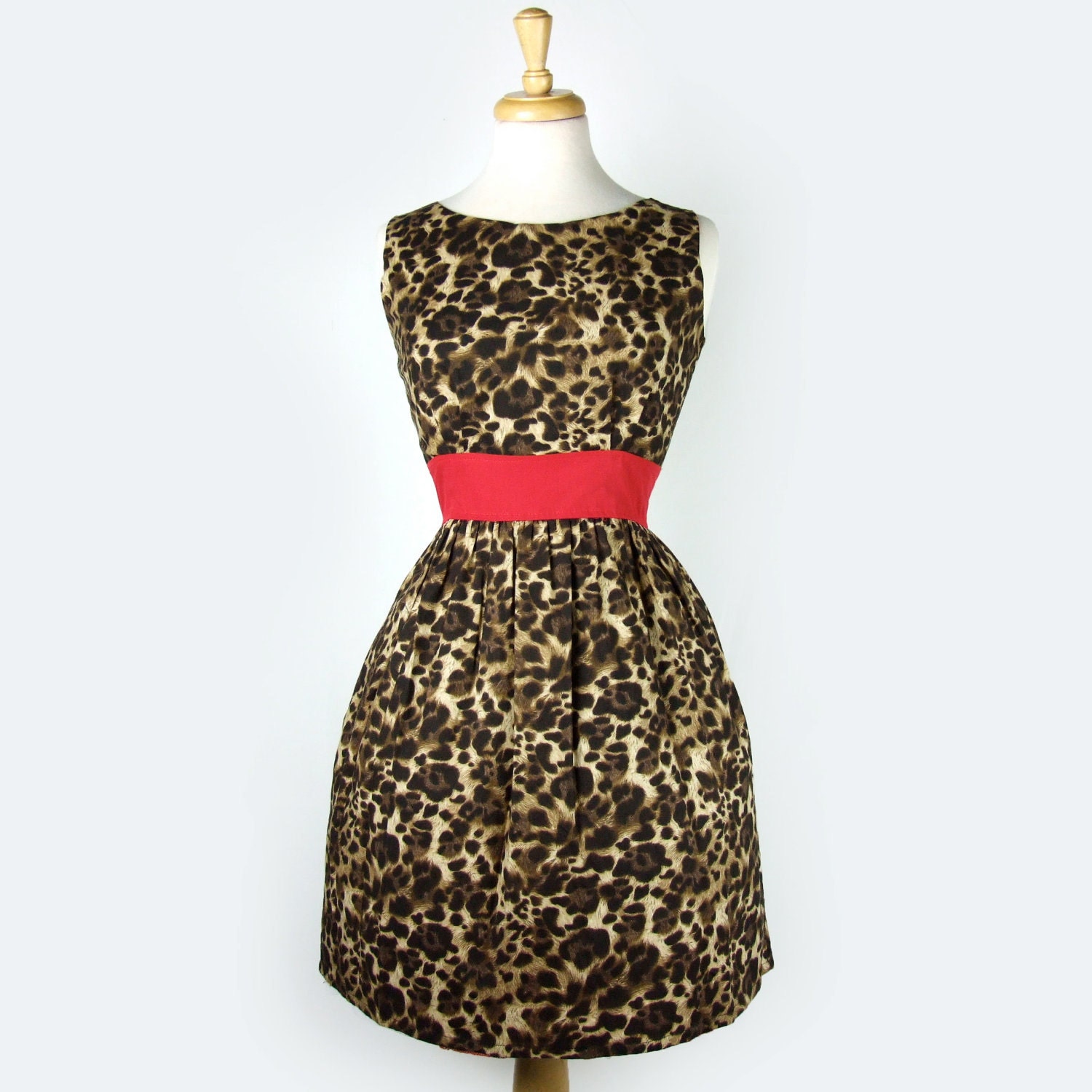 Rockabilly Pinup Classic Pinup Leopard Print Dress / Pin Up Rockabilly Dress