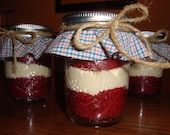 4 pack Red Velvet Cake with Cream Cheese Frosting - Ready to Eat Cake in a Jar